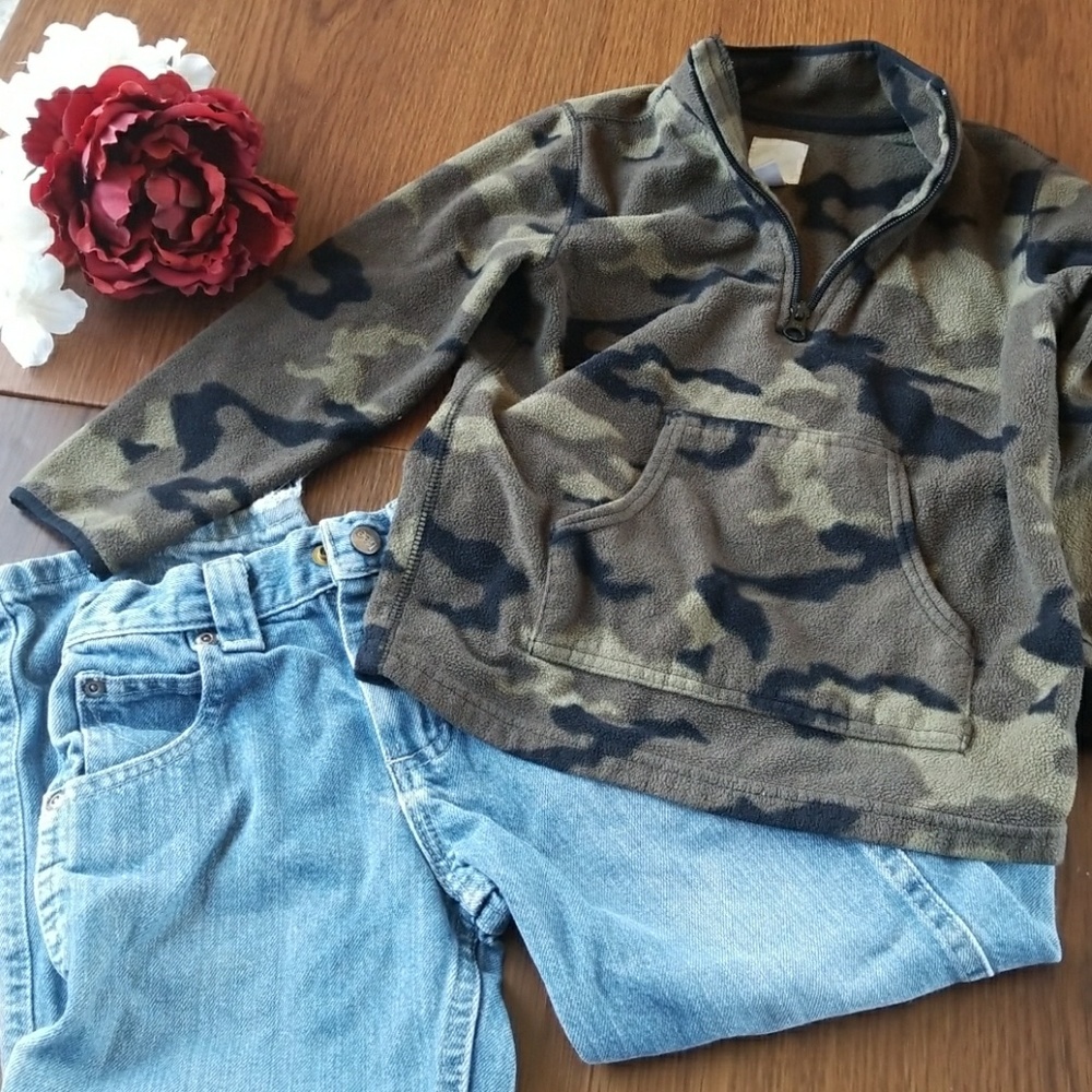 Old Navy Boys Camo jacket w/ Lee Blue Jeans